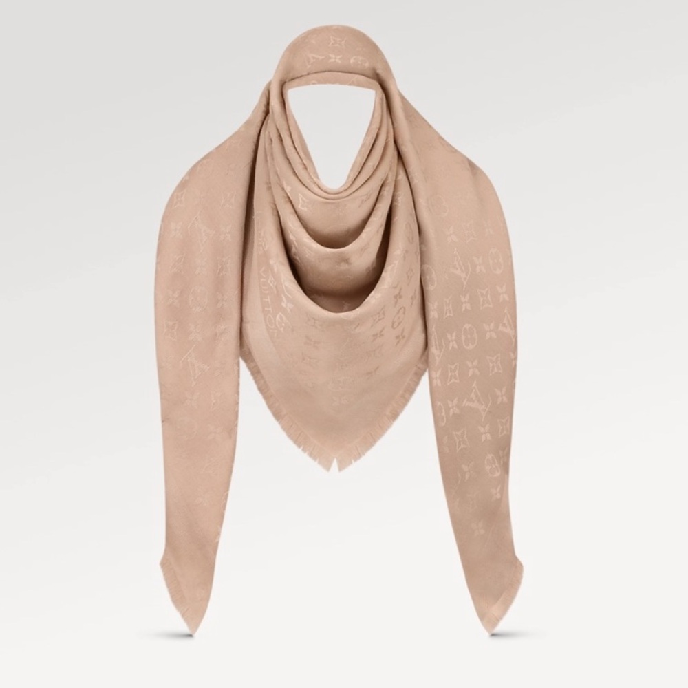 Louis Vuitton Nude Monogram Shawl Scarf